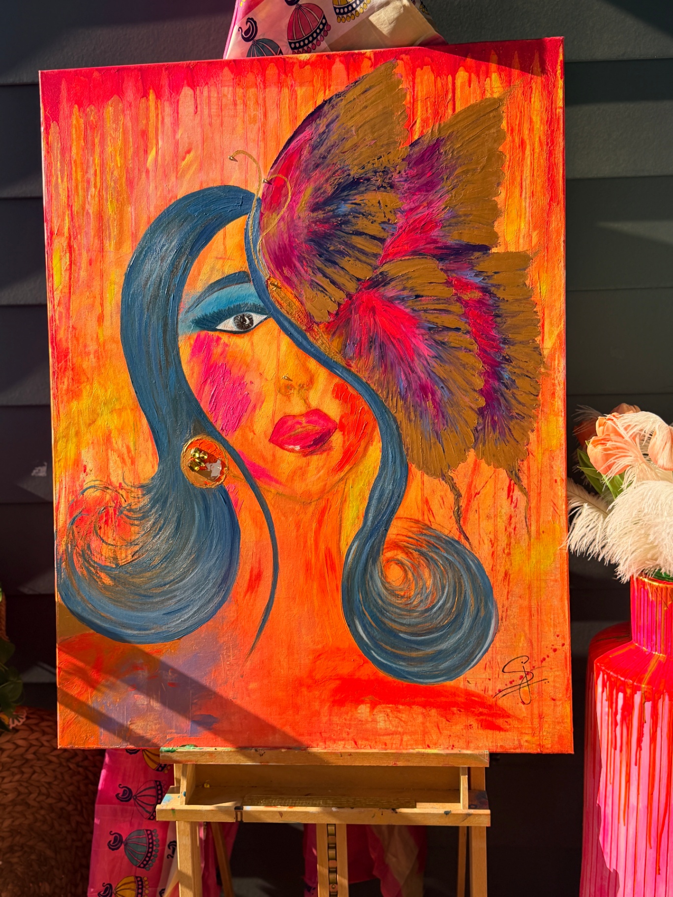 Winged Muse — ethereal goddess portrait painting
