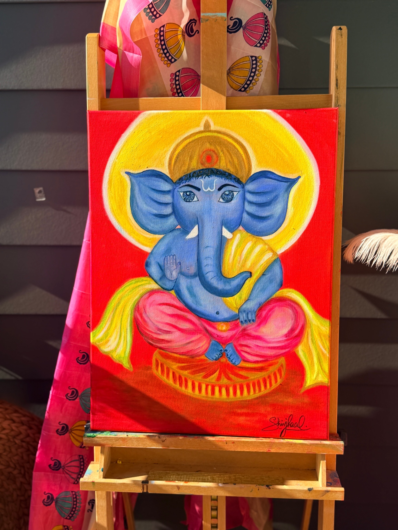 Blue Ganesha Blue Ganesha — original acrylic painting of Lord Ganesha in cosmic blue tones by Aura by Shivangi